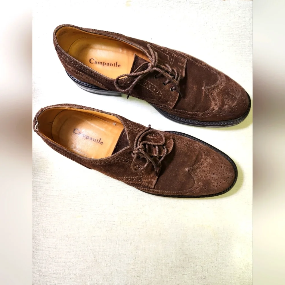 Campanile Brown Suede Men's Lace Up Oxfords, Size 10
